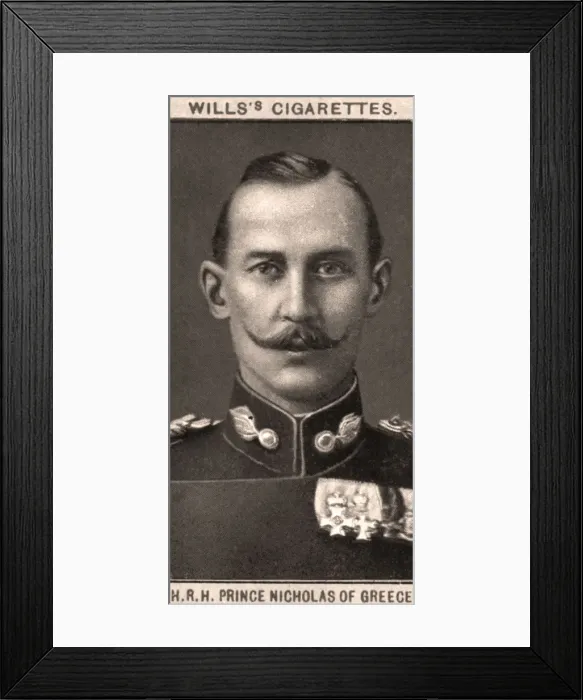 Framed Print : H. R. H Prince Nicholas of Greece, 1908. Artist: WD & HO Wills Framed Print : H. R. H Prince Nicholas of Greece, 1908. Artist: WD & HO Wills