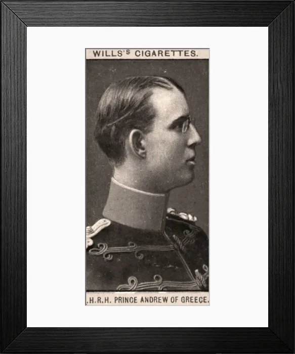 Framed Print : H. R. H Prince Andrew of Greece, 1908. Artist: WD & HO Wills Framed Print : H. R. H Prince Andrew of Greece, 1908. Artist: WD & HO Wills
