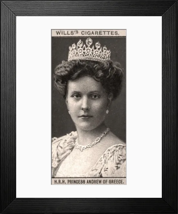 Framed Print : H. R. H Princess Andrew of Greece, 1908. Artist: WD & HO Wills Framed Print : H. R. H Princess Andrew of Greece, 1908. Artist: WD & HO Wills