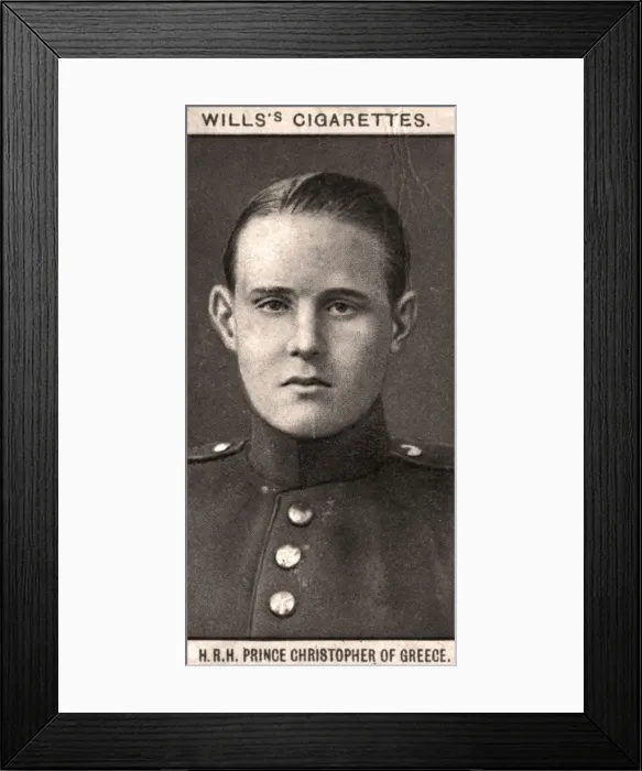 Framed Print : H. R. H Prince Christopher of Greece, 1908. Artist: WD & HO Wills Framed Print : H. R. H Prince Christopher of Greece, 1908. Artist: WD & HO Wills