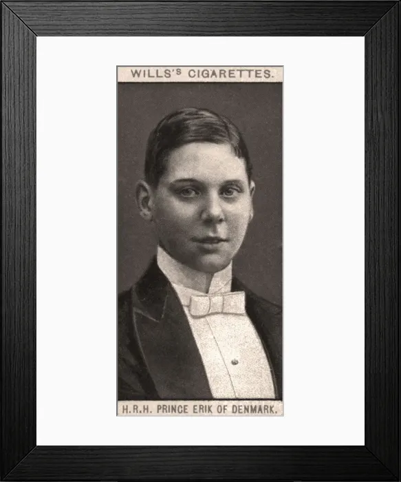 Framed Print : H. R. H Prince Erik of Denmark, 1908. Artist: WD & HO Wills Framed Print : H. R. H Prince Erik of Denmark, 1908. Artist: WD & HO Wills