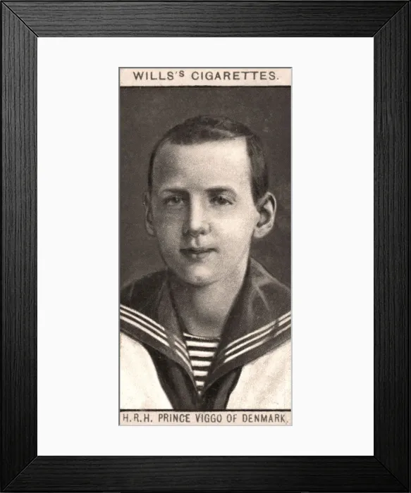 Framed Print : H. R. H Prince Viggo of Denmark, 1908. Artist: WD & HO Wills Framed Print : H. R. H Prince Viggo of Denmark, 1908. Artist: WD & HO Wills