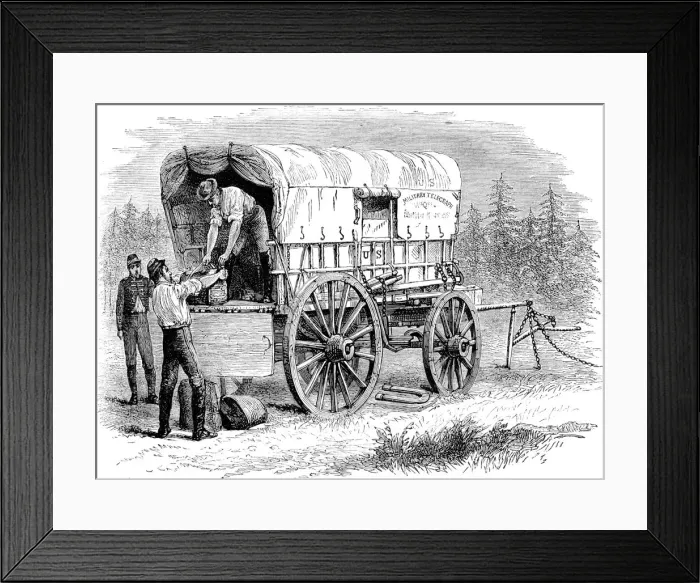 Framed Print : US military telegraph wagon, American Civil War, 1861-1865 (c1880) Framed Print : US military telegraph wagon, American Civil War, 1861-1865 (c1880)
