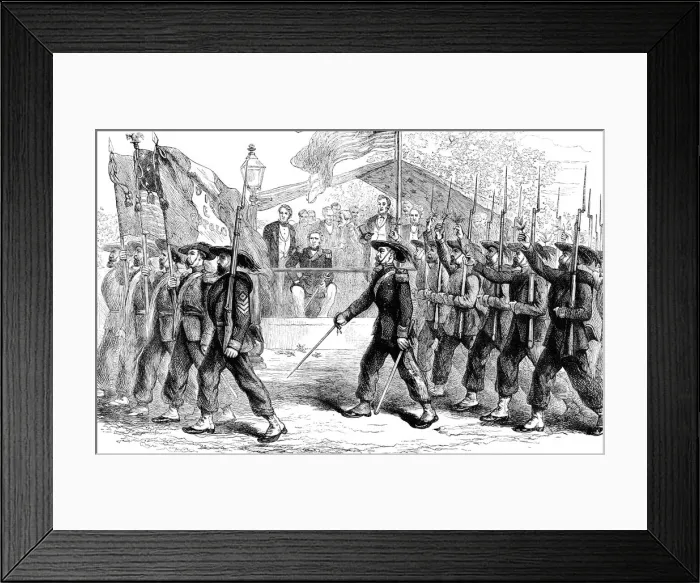 Framed Print : March past of the Garibaldi Guard before President Lincoln, 1861-1865 (c1880) Framed Print : March past of the Garibaldi Guard before President Lincoln, 1861-1865 (c1880)