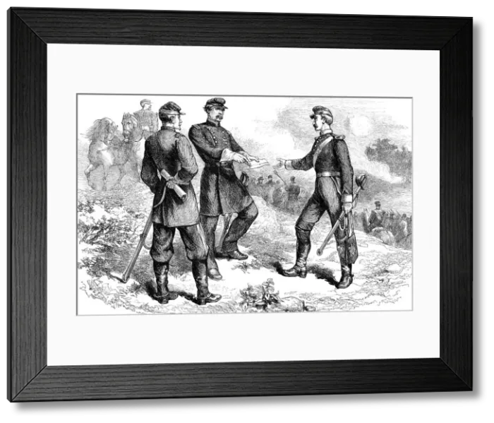Framed Print : General McClellan at the battle of Antietam, American Civil War, 1862 (c1880) Framed Print : General McClellan at the battle of Antietam, American Civil War, 1862 (c1880)