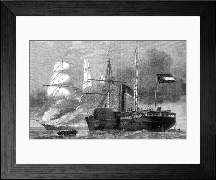 Framed Print : The Nashville destroying a federal merchantman, American Civil War, 1861-1862 (c1880) Framed Print : The Nashville destroying a federal merchantman, American Civil War, 1861-1862 (c1880)