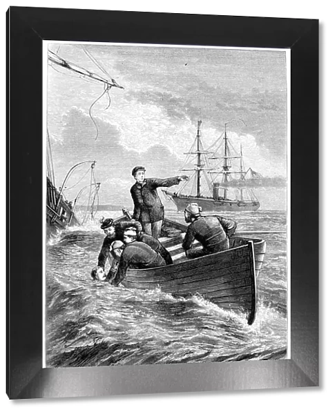 Boat of the Deerhound rescuing Captain Raphael Semmes, 1864 (c1880)