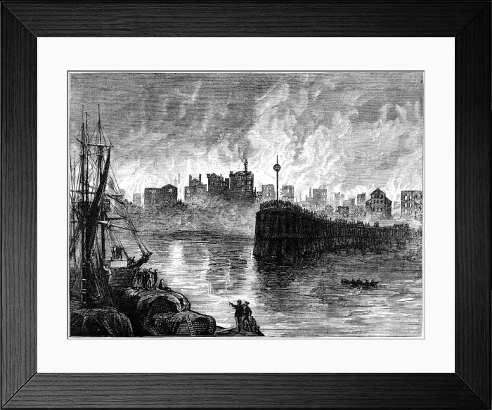 Framed Print : The burning of Chicago, Illinois, USA, 1871 (c1880) Framed Print : The burning of Chicago, Illinois, USA, 1871 (c1880)