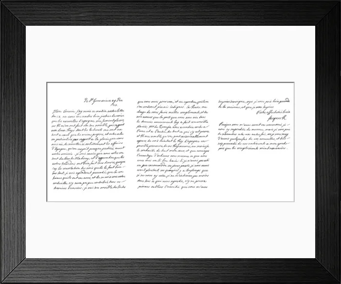 Framed Print : Letter by James Francis Edward Stuart (the Old Pretender ) to the Duc de Vendome, 1710 (1865). Artist: Frederick George Netherclift Framed Print : Letter by James Francis Edward Stuart (the Old Pretender ) to the Duc de Vendome, 1710 (1865). Artist: Frederick George Netherclift