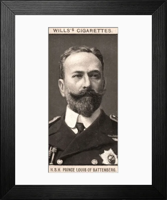Framed Print : H. S. H Prince Louis of Battenberg, 1908. Artist: WD & HO Wills Framed Print : H. S. H Prince Louis of Battenberg, 1908. Artist: WD & HO Wills