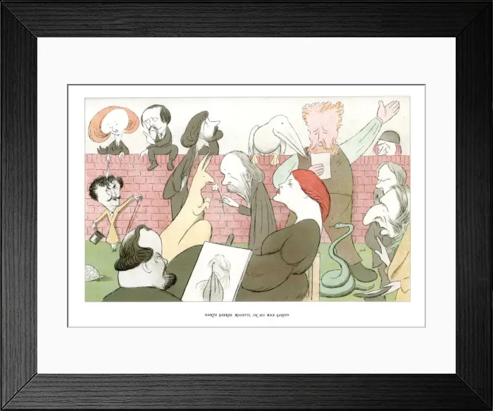 Framed Print : Dante Gabriel Rossetti, in his back garden, 1904. Artist: Max Beerbohm Framed Print : Dante Gabriel Rossetti, in his back garden, 1904. Artist: Max Beerbohm