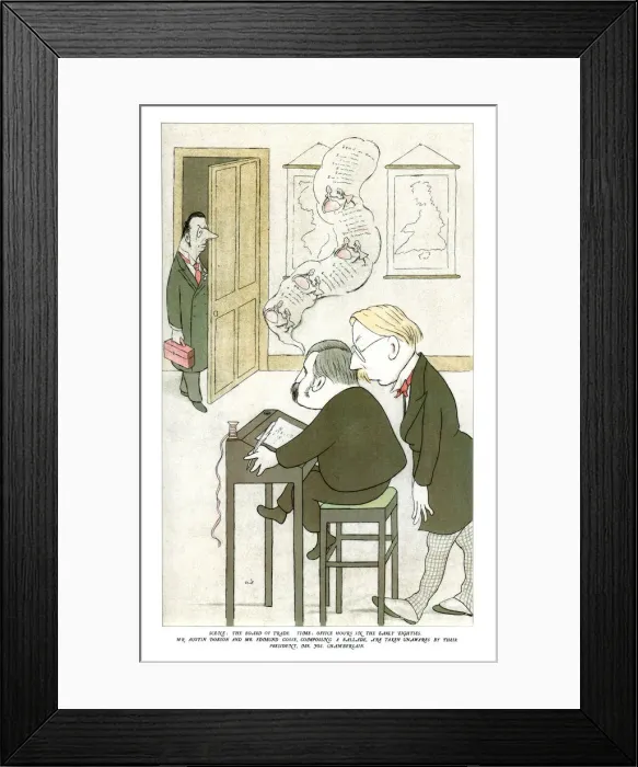 Framed Print : Mr Austin Dobson and Mr Edmund Gosse Composing a Ballade, 1904. Artist: Max Beerbohm Framed Print : Mr Austin Dobson and Mr Edmund Gosse Composing a Ballade, 1904. Artist: Max Beerbohm