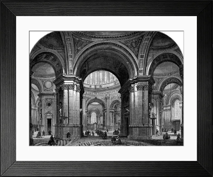 Framed Print : Interior of St Pauls Cathedral, London, second design, 17th century (1882) Framed Print : Interior of St Pauls Cathedral, London, second design, 17th century (1882)