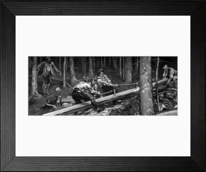 Framed Print : The Wood Cutters, c1880-1882. Artist: Hubert von Herkomer Framed Print : The Wood Cutters, c1880-1882. Artist: Hubert von Herkomer