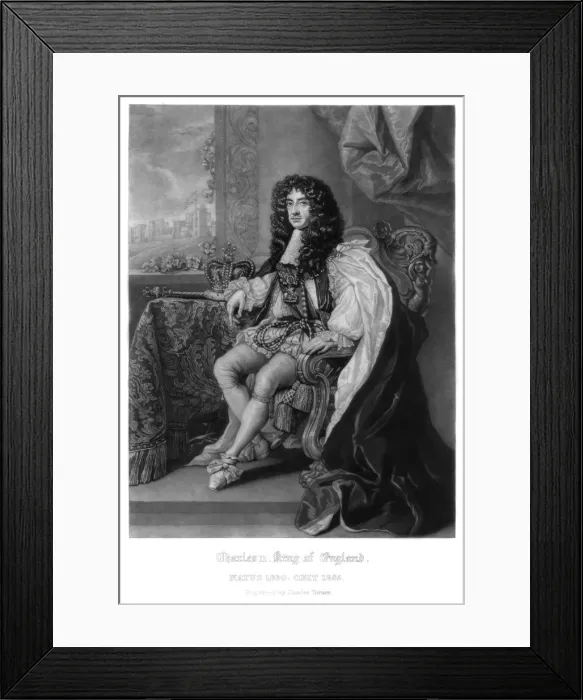 Framed Print : Charles II, King of England, (1816). Artist: Charles Turner Framed Print : Charles II, King of England, (1816). Artist: Charles Turner