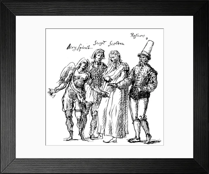 Framed Print : Figures designed by Inigo Jones for the masque of The Fortune Isles, 17th century (1893) Framed Print : Figures designed by Inigo Jones for the masque of The Fortune Isles, 17th century (1893)