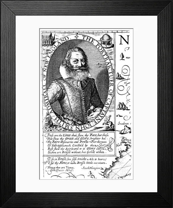 Framed Print : Captain John Smith, Virginia colonist, 1624, (1893) Framed Print : Captain John Smith, Virginia colonist, 1624, (1893)