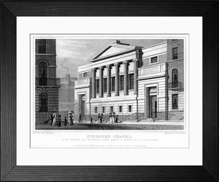 Framed Print : Finsbury Chapel, Islington, London, 1827. Artist: Thomas Barber Framed Print : Finsbury Chapel, Islington, London, 1827. Artist: Thomas Barber