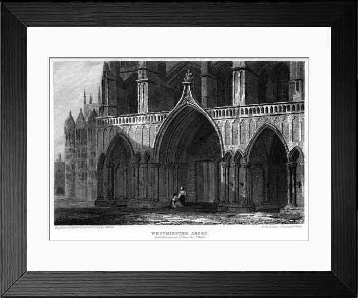Framed Print : North porch with part of the Henry VII Chapel, Westminster Abbey, London, 1815. Artist: H Hobson Framed Print : North porch with part of the Henry VII Chapel, Westminster Abbey, London, 1815. Artist: H Hobson