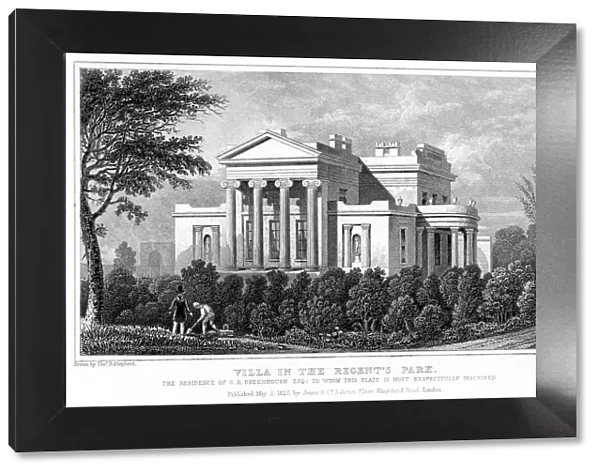 Villa in Regents Park, London, 1827. Artist: W Wallis