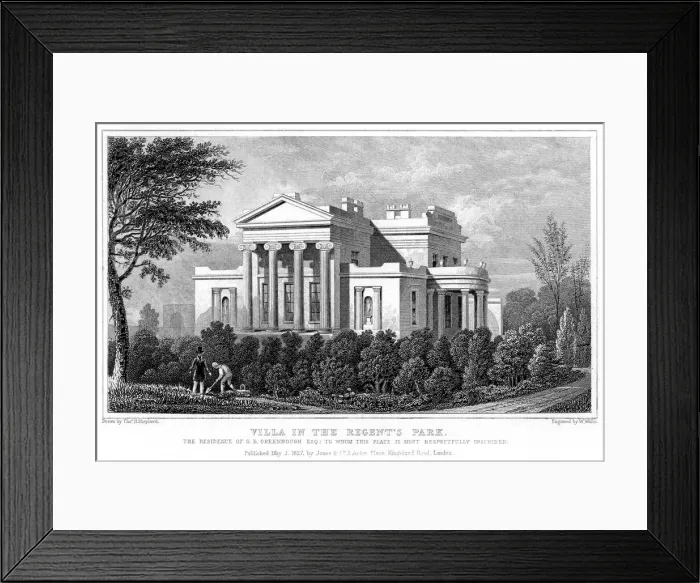 Framed Print : Villa in Regents Park, London, 1827. Artist: W Wallis Framed Print : Villa in Regents Park, London, 1827. Artist: W Wallis