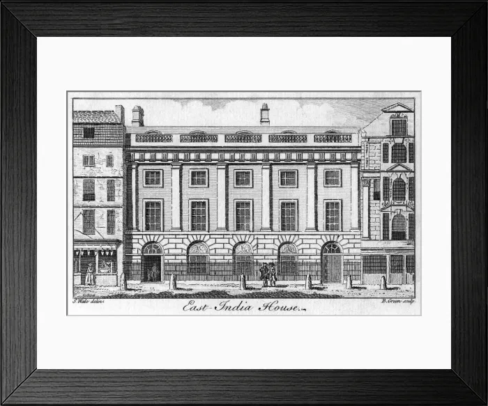 Framed Print : The East India House, City of London, late 18th century. Artist: B Green Framed Print : The East India House, City of London, late 18th century. Artist: B Green