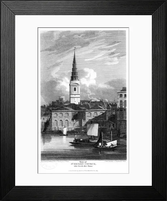 Framed Print : St Brides Church, London, 1815. Artist: Matthews Framed Print : St Brides Church, London, 1815. Artist: Matthews