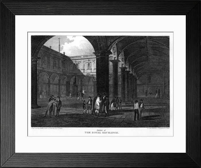 Framed Print : The Royal Exchange, City of London, 1816. Artist: W Wallis Framed Print : The Royal Exchange, City of London, 1816. Artist: W Wallis