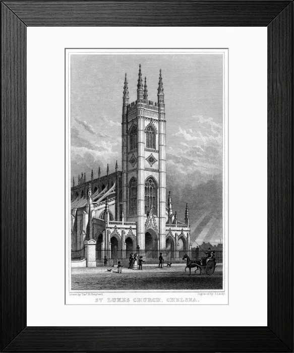Framed Print : St Lukes Church, Chelsea, London, 1828. Artist:s Lacey Framed Print : St Lukes Church, Chelsea, London, 1828. Artist:s Lacey
