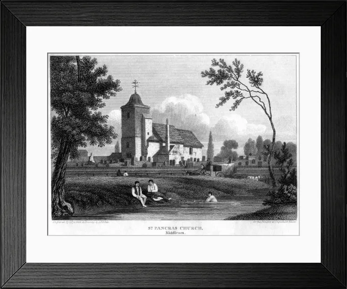 Framed Print : St Pancras Old Church, London, 1815. Artist: Charles Pye Framed Print : St Pancras Old Church, London, 1815. Artist: Charles Pye