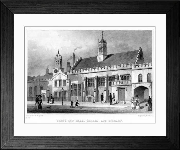 Framed Print : Grays Inn Hall, Chapel, and Library, London, 19th century. Artist: W Watkins Framed Print : Grays Inn Hall, Chapel, and Library, London, 19th century. Artist: W Watkins