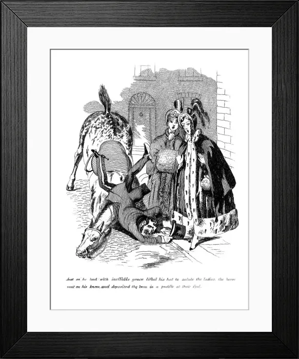 Framed Print : Cartoon on a riding theme, 19th century Framed Print : Cartoon on a riding theme, 19th century