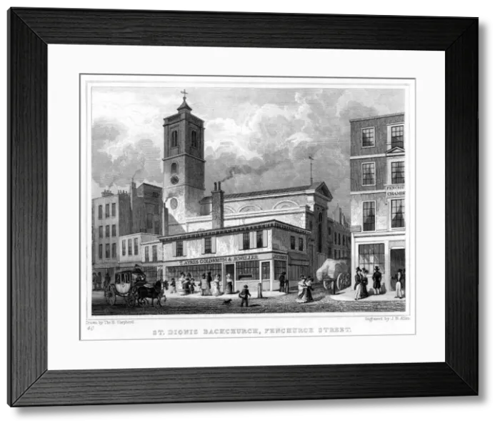 Framed Print : Church of St Dionis Backchurch, Fenchurch Street, City of London, 19th century. Artist: JB Allen Framed Print : Church of St Dionis Backchurch, Fenchurch Street, City of London, 19th century. Artist: JB Allen