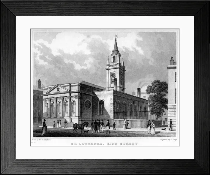 Framed Print : Church of St Lawrence, King Street, London, 19th century. Artist: J Tingle Framed Print : Church of St Lawrence, King Street, London, 19th century. Artist: J Tingle