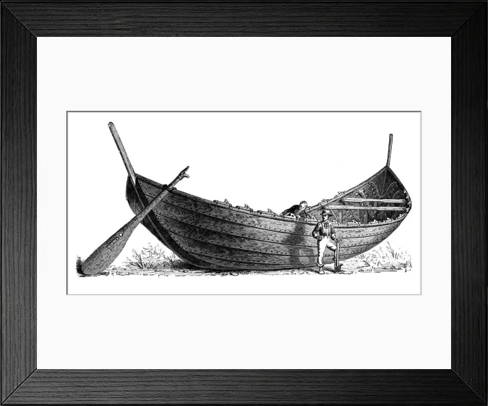 Framed Print : Boat for fourteen pairs of oars, found at Nydam, Jutland, 1892 Framed Print : Boat for fourteen pairs of oars, found at Nydam, Jutland, 1892