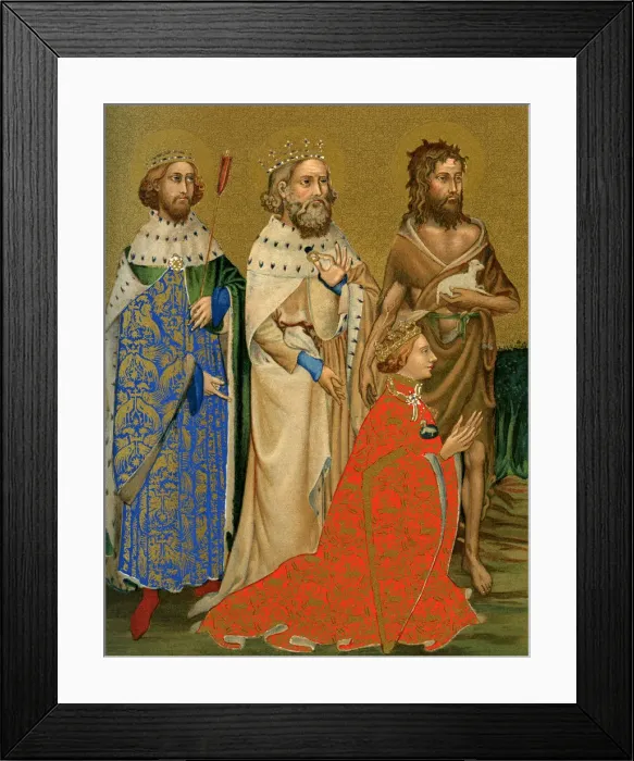 Framed Print : King Richard II of England and his patron saints, 14th century (1893) Framed Print : King Richard II of England and his patron saints, 14th century (1893)
