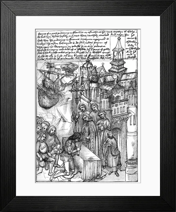Framed Print : Reception of Richard de Beauchamp, Earl of Warwick, 15th century, (1893) Framed Print : Reception of Richard de Beauchamp, Earl of Warwick, 15th century, (1893)