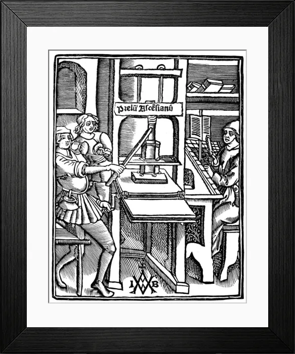 Framed Print : Printing press, 1511, (1893) Framed Print : Printing press, 1511, (1893)