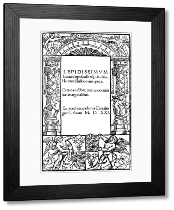 Framed Print : Title page of Lucian, 1521, (1893) Framed Print : Title page of Lucian, 1521, (1893)