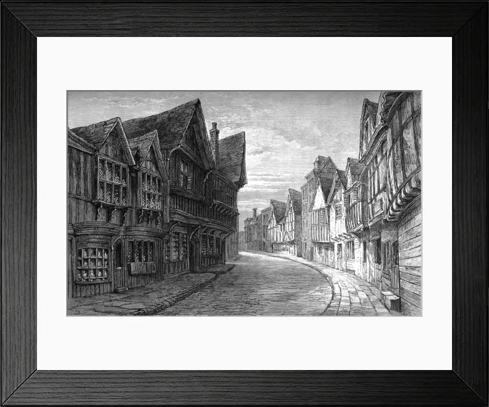 Framed Print : Friars Street, Worcester, 1893 Framed Print : Friars Street, Worcester, 1893