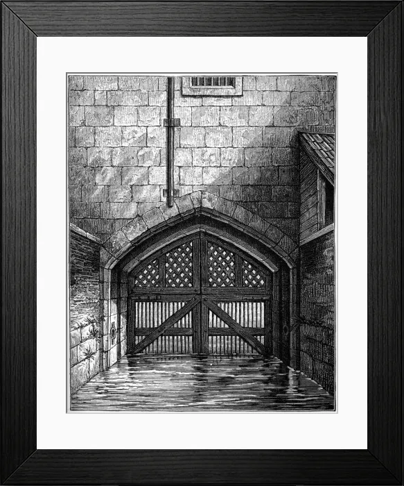 Framed Print : Traitors Gate, Tower of London, 1801, (1893). Artist: Charles Tomkins Framed Print : Traitors Gate, Tower of London, 1801, (1893). Artist: Charles Tomkins