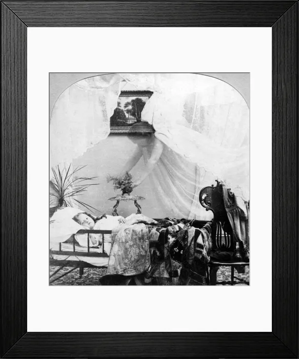 Framed Print : Her Guardian Angel. Artist: Keystone View Company Framed Print : Her Guardian Angel. Artist: Keystone View Company