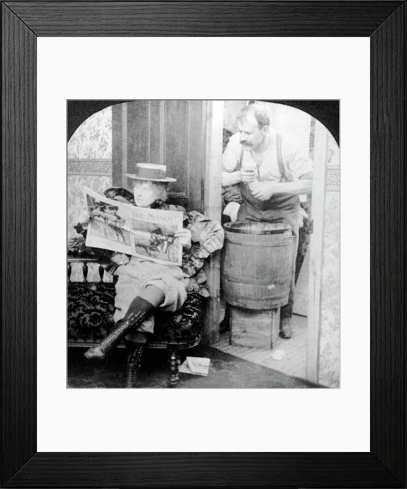 Framed Print : The New Woman. Artist: Excelsior Stereoscopic Tours Framed Print : The New Woman. Artist: Excelsior Stereoscopic Tours
