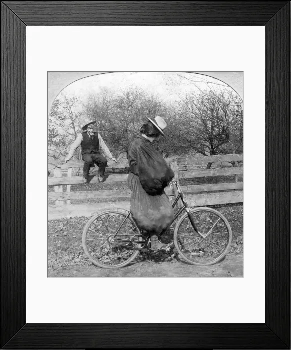 Framed Print : Wall I Swan, What Won t Them City Folks Do?. Artist: Keystone View Company Framed Print : Wall I Swan, What Won t Them City Folks Do?. Artist: Keystone View Company