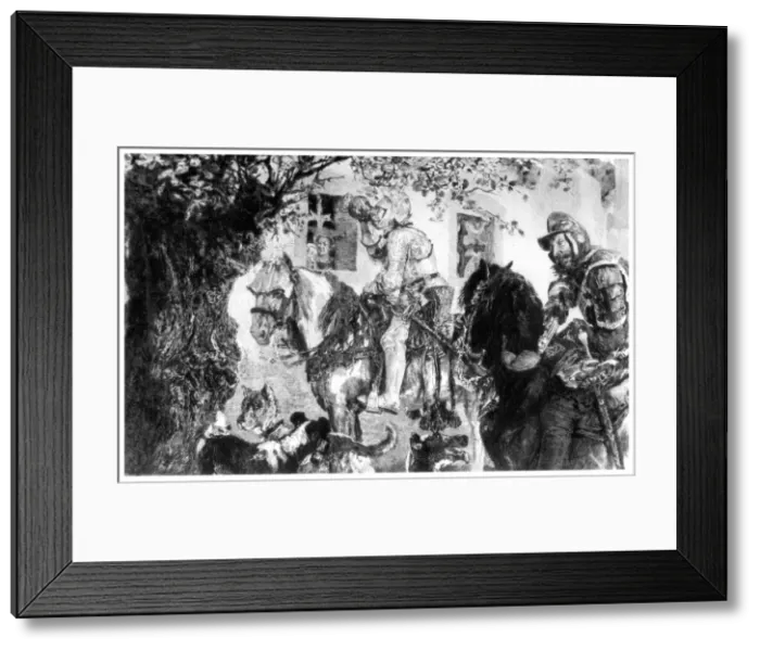 Framed Print : The Thirsty Cavalier, c1880-1882. Artist: CL Courtry Framed Print : The Thirsty Cavalier, c1880-1882. Artist: CL Courtry