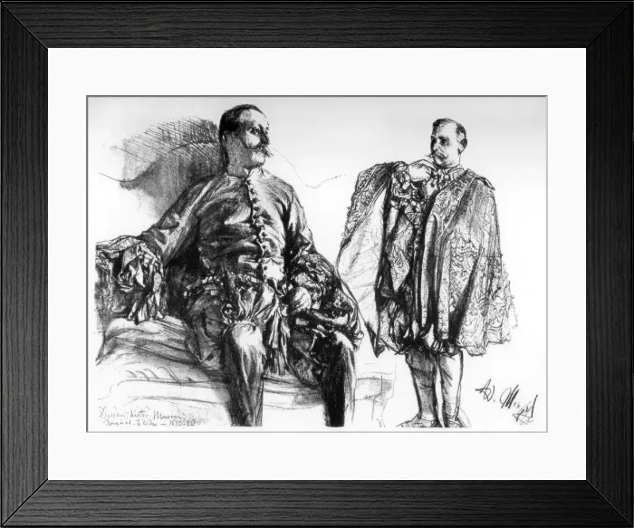 Framed Print : Studies of old dresses on living models, c1880-1882. Artist: Adolph Menzel Framed Print : Studies of old dresses on living models, c1880-1882. Artist: Adolph Menzel