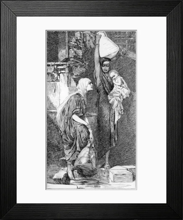 Framed Print : A Fellah Woman at the Spring, c1880-1882. Artist: W Unger Framed Print : A Fellah Woman at the Spring, c1880-1882. Artist: W Unger