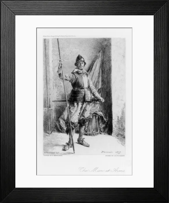 Framed Print : The Man at Arms, c1880-1882. Artist: Henri Toussaint Framed Print : The Man at Arms, c1880-1882. Artist: Henri Toussaint
