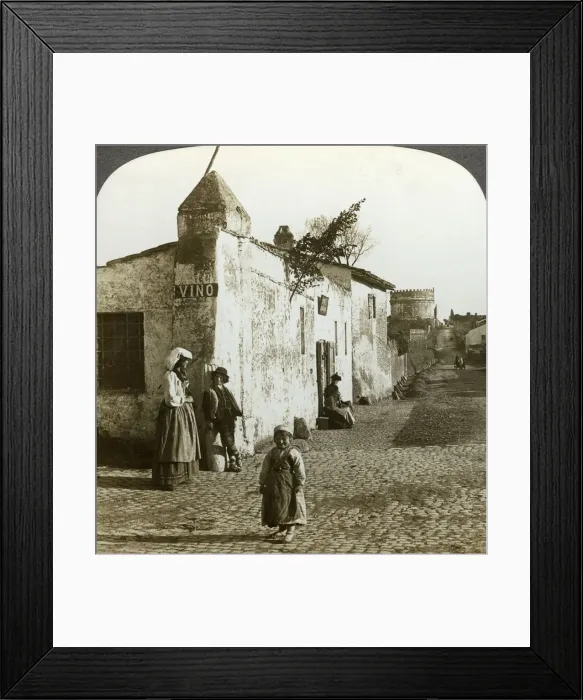 Framed Print : Scene on the Appian Way, Rome, Italy. Artist: Underwood & Underwood Framed Print : Scene on the Appian Way, Rome, Italy. Artist: Underwood & Underwood