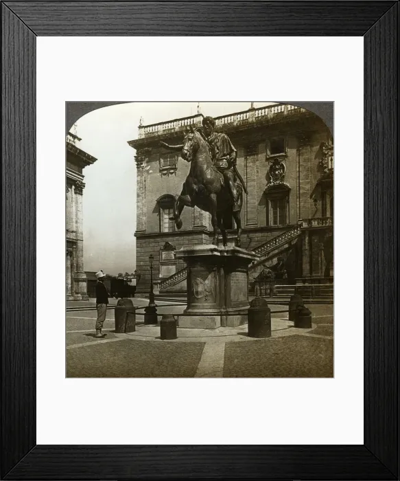 Framed Print : Statue of the Emperor Marcus Aurelius, Rome, Italy. Artist: Underwood & Underwood Framed Print : Statue of the Emperor Marcus Aurelius, Rome, Italy. Artist: Underwood & Underwood